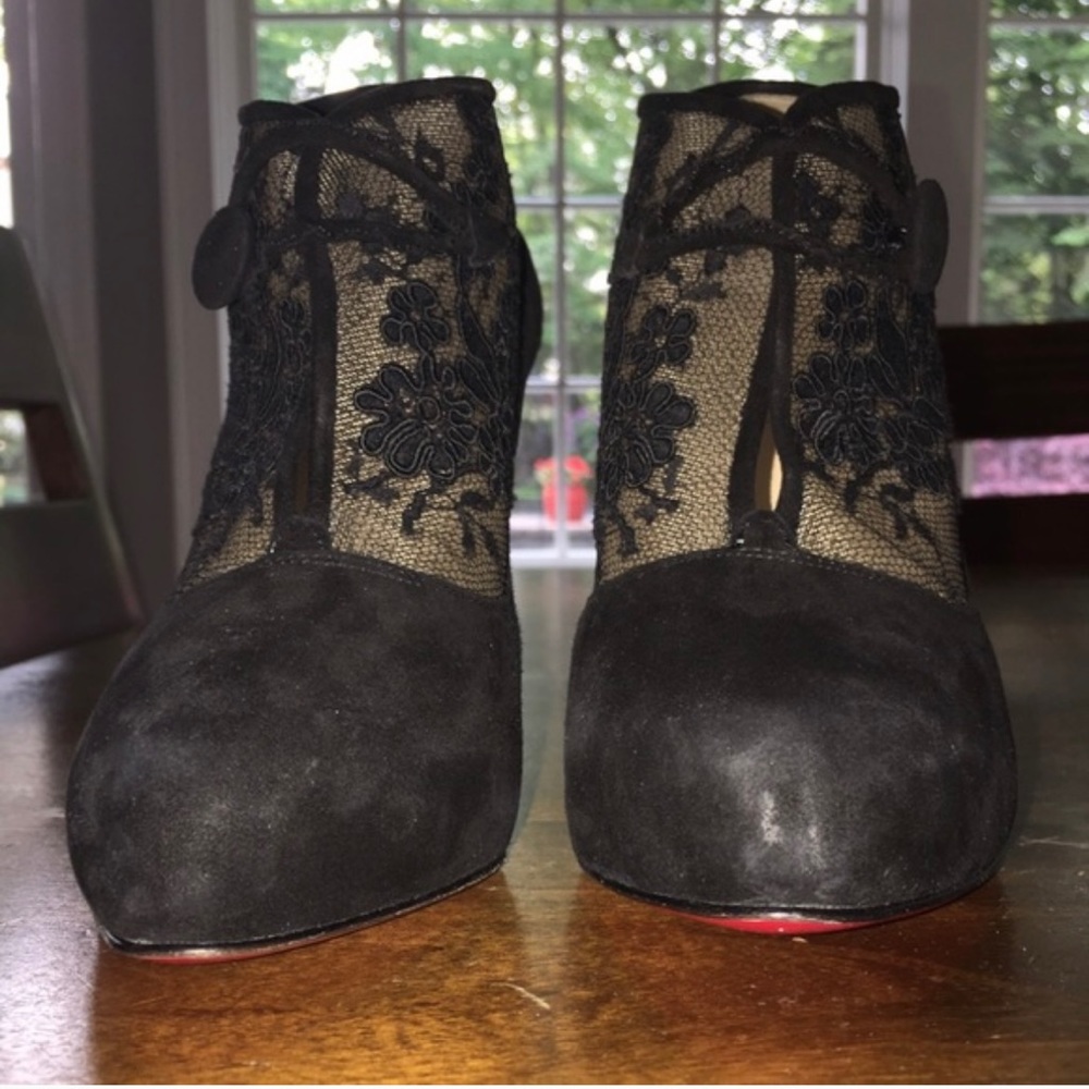 Christian Louboutin Clic Clac Lace Booties